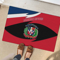 Dominican Republic Flag Rubber Doormat with Map National Coat of Arms Island Silhouette - Wonder Print Shop