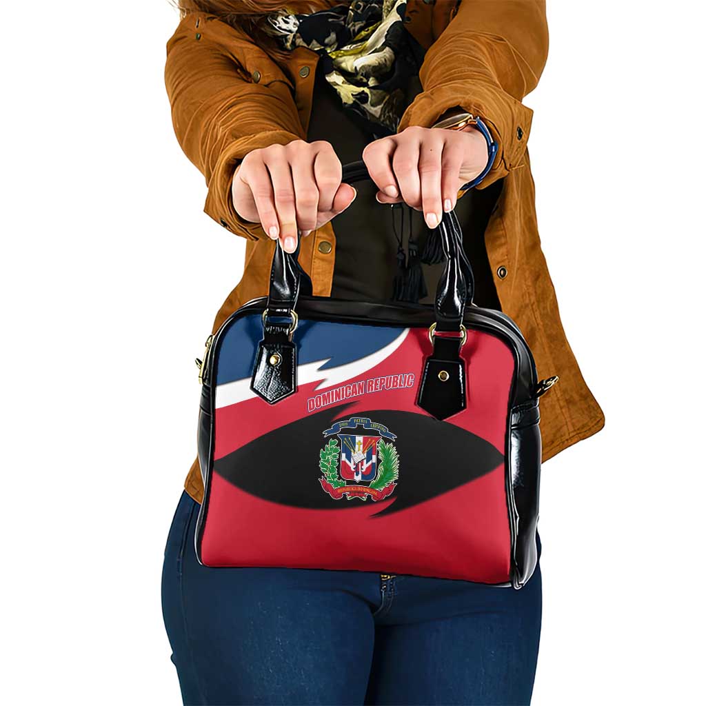 Dominican Republic Flag Shoulder Handbag with Map National Coat of Arms Island Silhouette - Wonder Print Shop