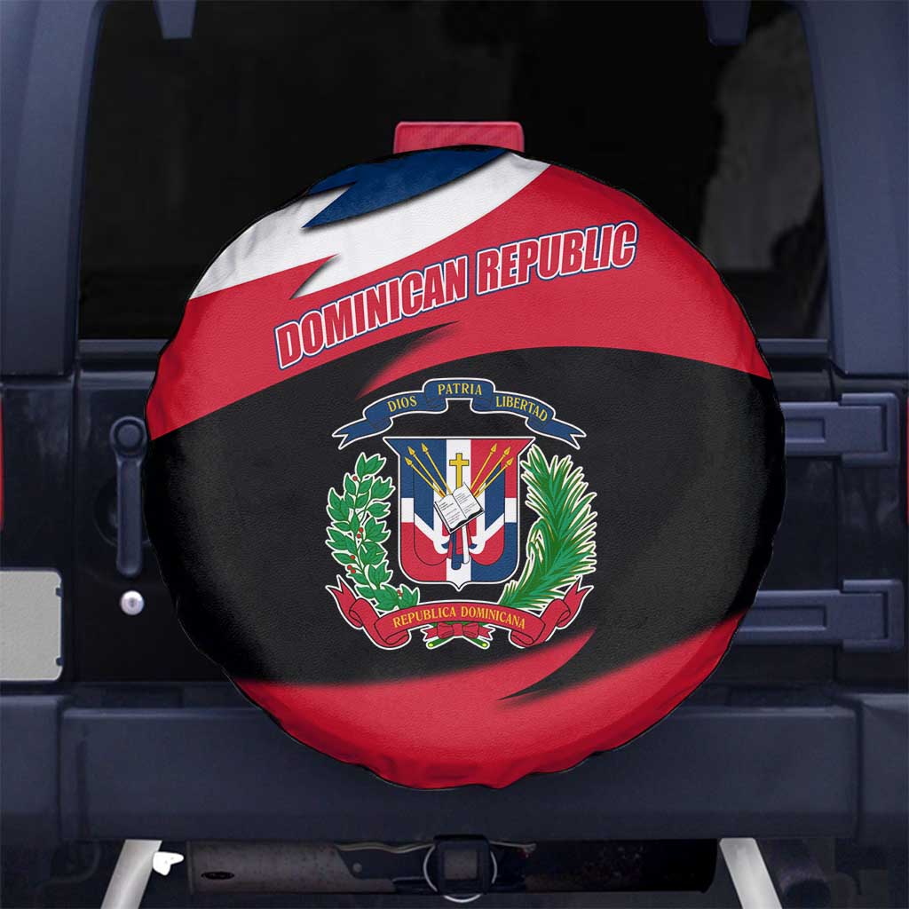 Dominican Republic Flag Spare Tire Cover with Map National Coat of Arms Island Silhouette - Wonder Print Shop
