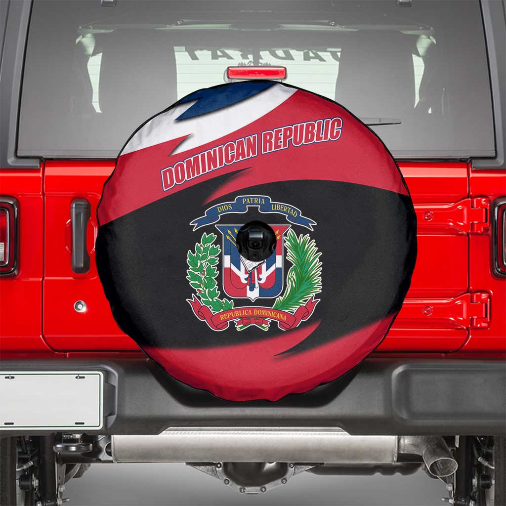Dominican Republic Flag Spare Tire Cover with Map National Coat of Arms Island Silhouette - Wonder Print Shop