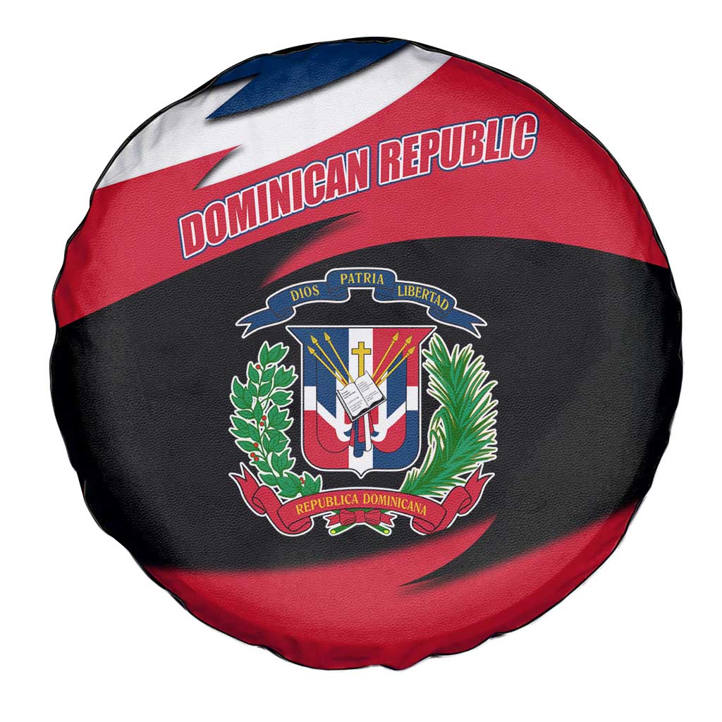 Dominican Republic Flag Spare Tire Cover with Map National Coat of Arms Island Silhouette - Wonder Print Shop