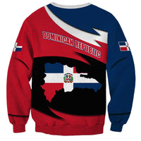 Dominican Republic Flag Sweatshirt with Map National Coat of Arms Island Silhouette - Wonder Print Shop