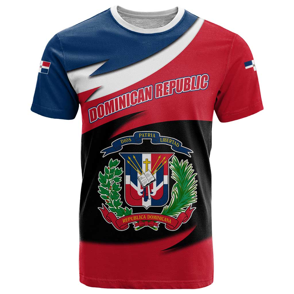 Dominican Republic Flag T Shirt with Map National Coat of Arms Island Silhouette - Wonder Print Shop