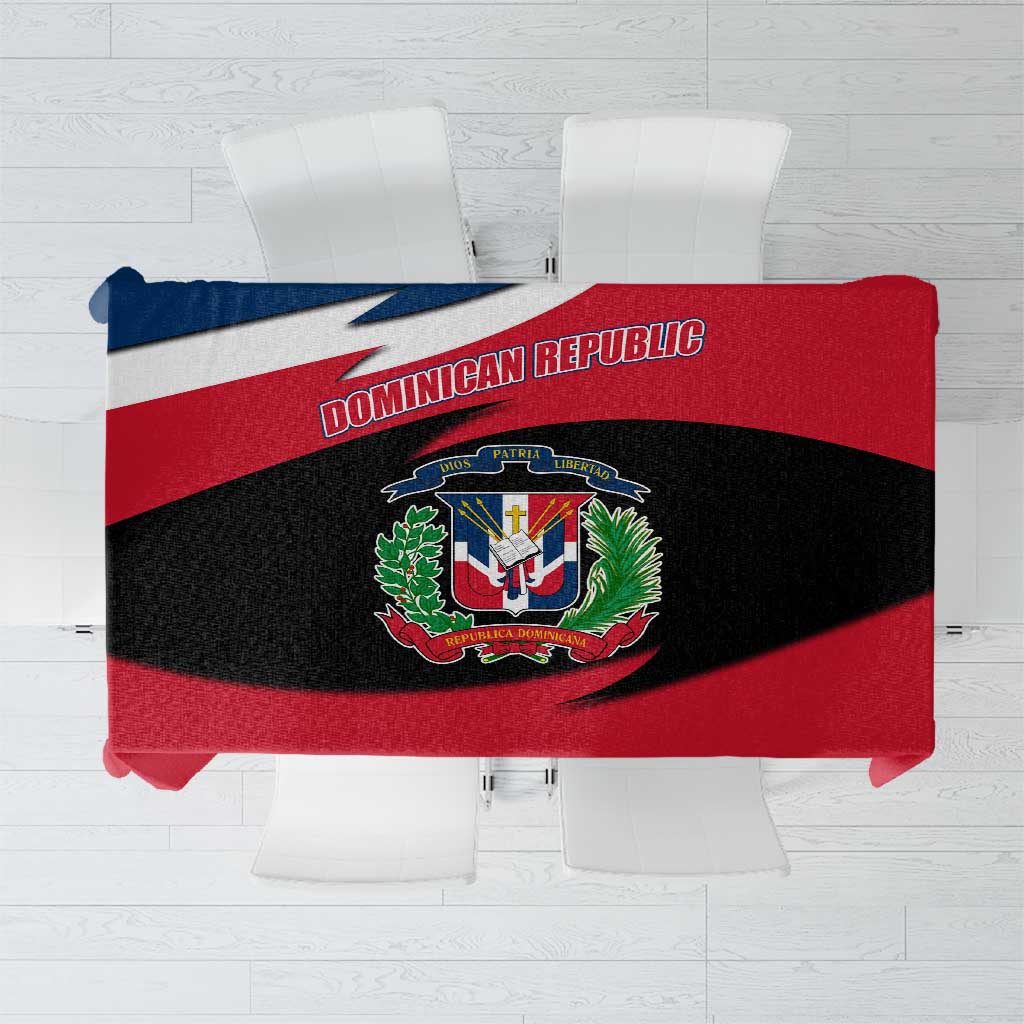 Dominican Republic Flag Tablecloth with Map National Coat of Arms Island Silhouette - Wonder Print Shop