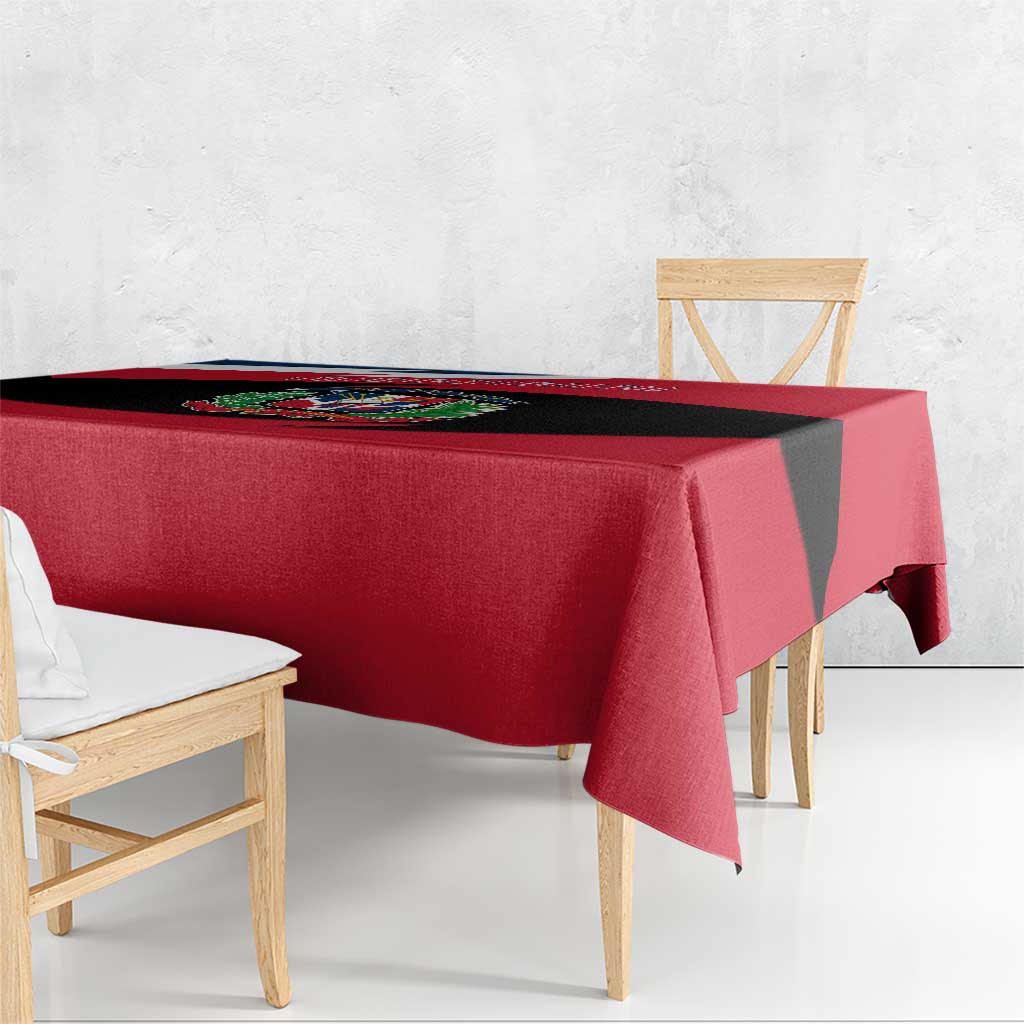 Dominican Republic Flag Tablecloth with Map National Coat of Arms Island Silhouette - Wonder Print Shop