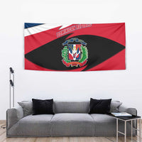 Dominican Republic Flag Tapestry with Map National Coat of Arms Island Silhouette - Wonder Print Shop