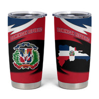 Dominican Republic Flag Tumbler Cup with Map National Coat of Arms Island Silhouette - Wonder Print Shop