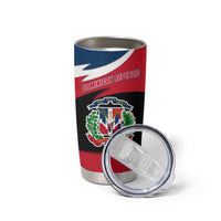 Dominican Republic Flag Tumbler Cup with Map National Coat of Arms Island Silhouette - Wonder Print Shop