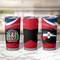 Dominican Republic Flag Tumbler Cup with Map National Coat of Arms Island Silhouette - Wonder Print Shop