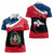 Dominican Republic Flag Women Polo Shirt with Map National Coat of Arms Island Silhouette - Wonder Print Shop