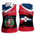 Dominican Republic Flag Women Sleeveless Polo Shirt with Map National Coat of Arms Island Silhouette - Wonder Print Shop