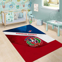 Dominican Republic Flag Area Rug with Map National Coat of Arms Island Silhouette - Wonder Print Shop