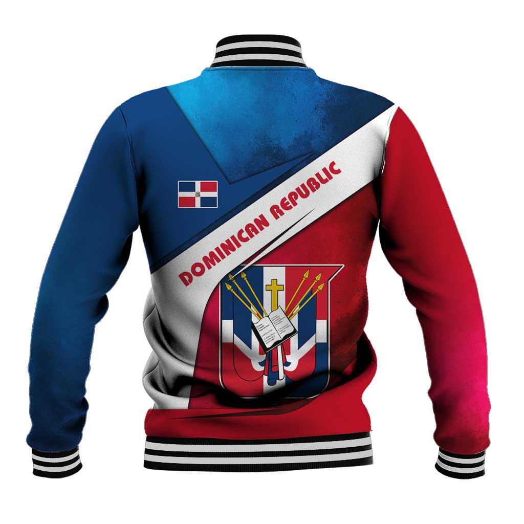 Dominican Republic Flag Baseball Jacket with Map National Coat of Arms Island Silhouette - Wonder Print Shop