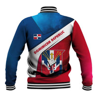 Dominican Republic Flag Baseball Jacket with Map National Coat of Arms Island Silhouette - Wonder Print Shop