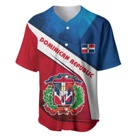 Dominican Republic Flag Baseball Jersey with Map National Coat of Arms Island Silhouette - Wonder Print Shop