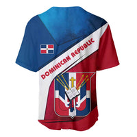 Dominican Republic Flag Baseball Jersey with Map National Coat of Arms Island Silhouette - Wonder Print Shop