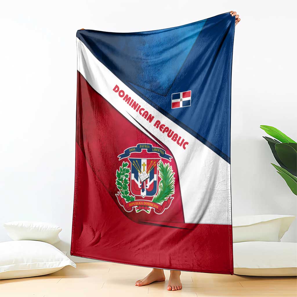 Dominican Republic Flag Blanket with Map National Coat of Arms Island Silhouette - Wonder Print Shop