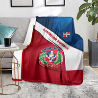 Dominican Republic Flag Blanket with Map National Coat of Arms Island Silhouette - Wonder Print Shop