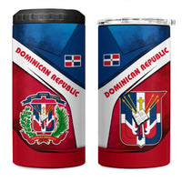 Dominican Republic Flag 4 in 1 Can Cooler Tumbler with Map National Coat of Arms Island Silhouette - Wonder Print Shop