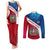 Dominican Republic Flag Couples Matching Tank Maxi Dress and Long Sleeve Button Shirt with Map National Coat of Arms Island Silhouette - Wonder Print Shop