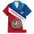 Dominican Republic Flag Family Matching Off The Shoulder Long Sleeve Dress and Hawaiian Shirt with Map National Coat of Arms Island Silhouette - Wonder Print Shop