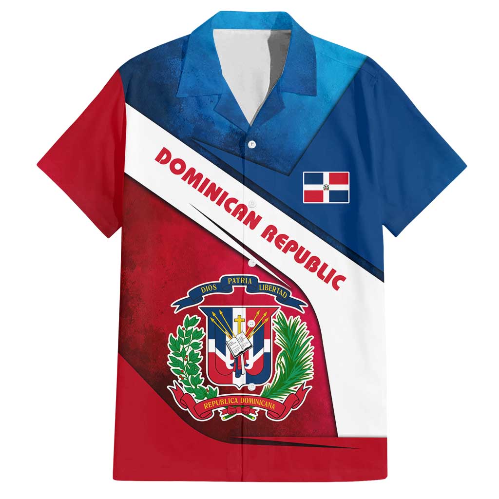 Dominican Republic Flag Family Matching Off Shoulder Maxi Dress and Hawaiian Shirt with Map National Coat of Arms Island Silhouette - Wonder Print Shop