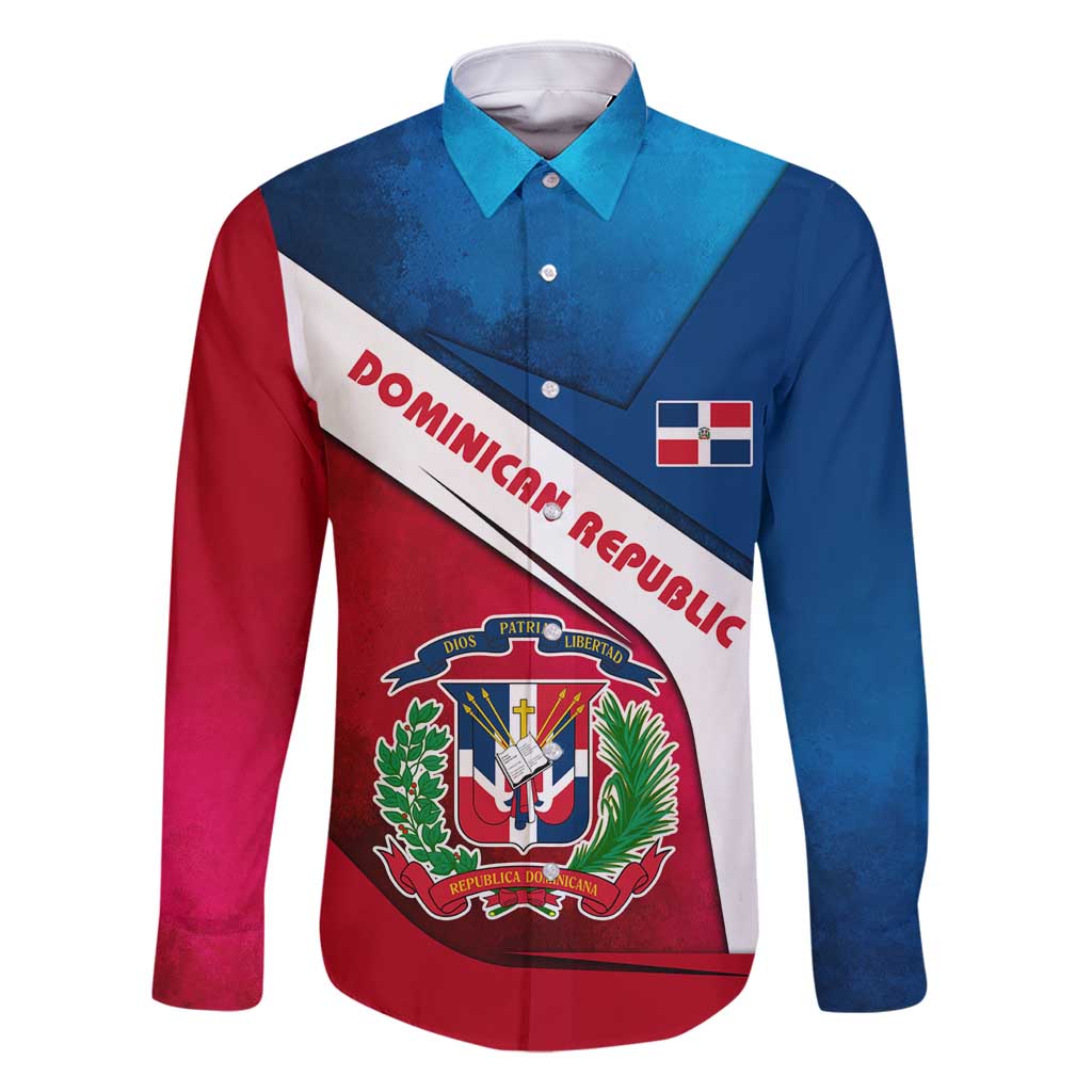 Dominican Republic Flag Family Matching Off Shoulder Maxi Dress and Hawaiian Shirt with Map National Coat of Arms Island Silhouette - Wonder Print Shop