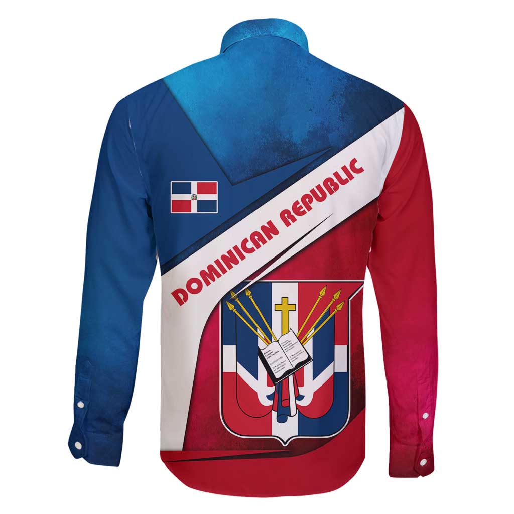 Dominican Republic Flag Family Matching Off Shoulder Short Dress and Hawaiian Shirt with Map National Coat of Arms Island Silhouette - Wonder Print Shop