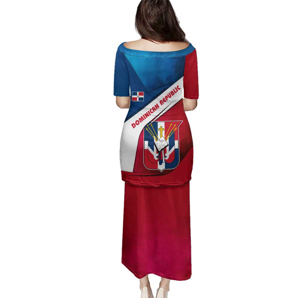 Dominican Republic Flag Family Matching Puletasi and Hawaiian Shirt with Map National Coat of Arms Island Silhouette - Wonder Print Shop