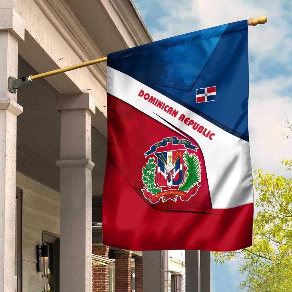 Dominican Republic Flag Garden Flag with Map National Coat of Arms Island Silhouette - Wonder Print Shop
