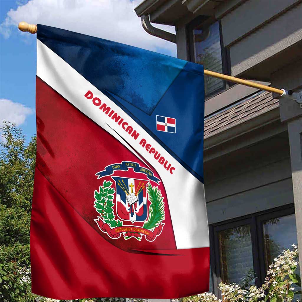 Dominican Republic Flag Garden Flag with Map National Coat of Arms Island Silhouette - Wonder Print Shop