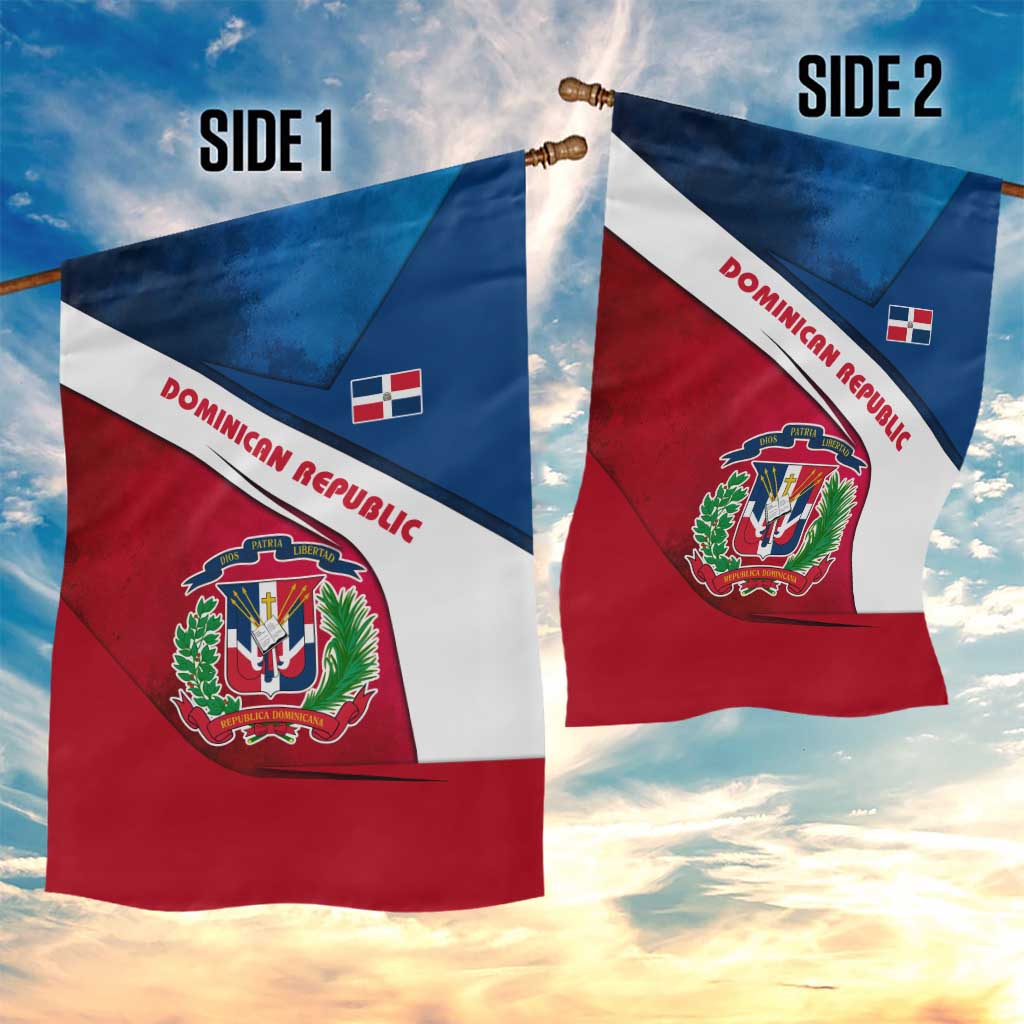 Dominican Republic Flag Garden Flag with Map National Coat of Arms Island Silhouette - Wonder Print Shop
