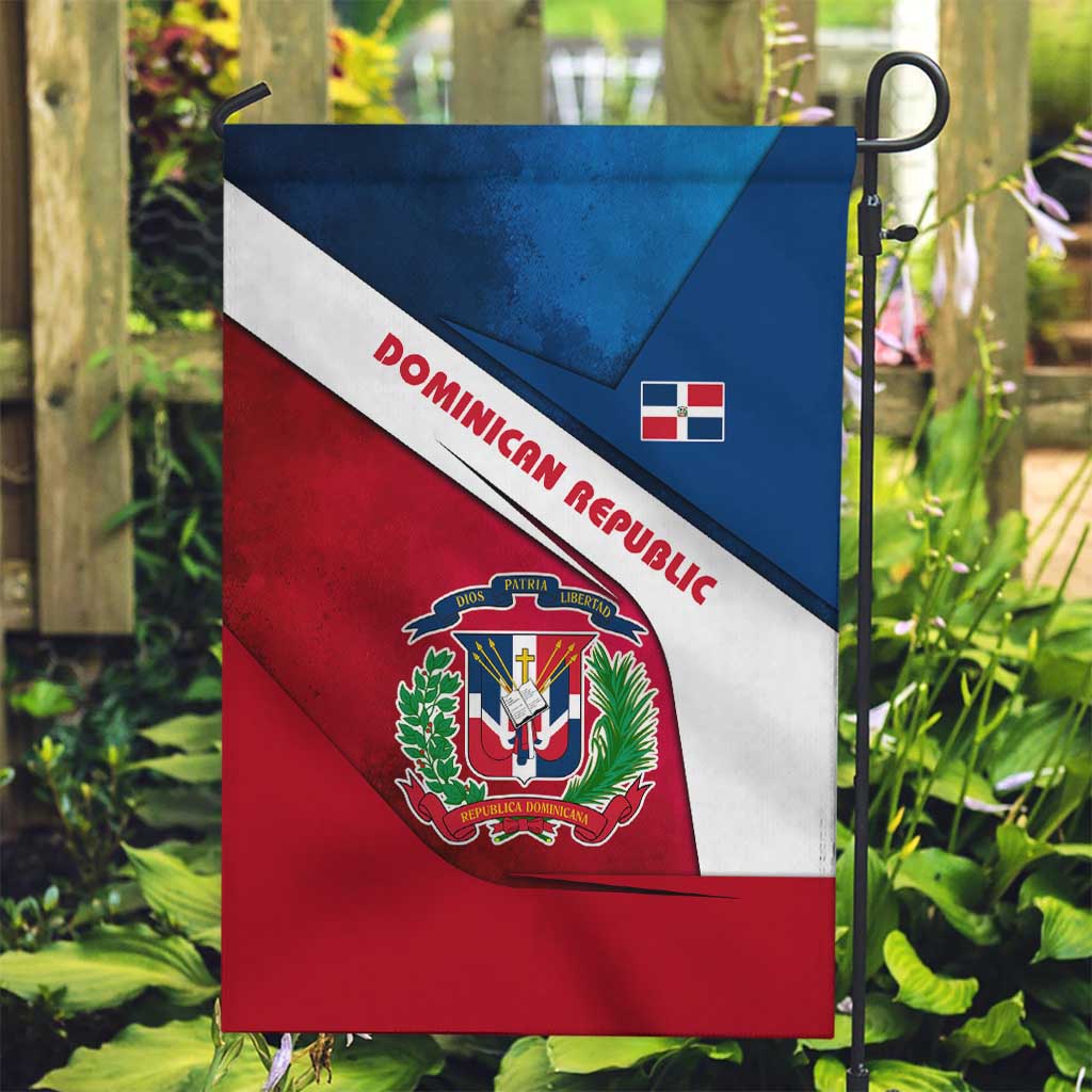 Dominican Republic Flag Garden Flag with Map National Coat of Arms Island Silhouette - Wonder Print Shop