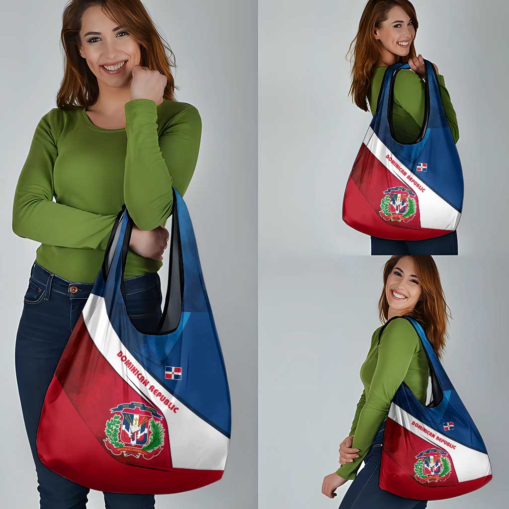 Dominican Republic Flag Grocery Bag with Map National Coat of Arms Island Silhouette - Wonder Print Shop