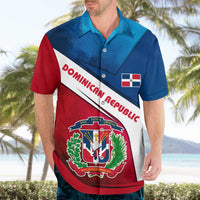 Dominican Republic Flag Hawaiian Shirt with Map National Coat of Arms Island Silhouette - Wonder Print Shop
