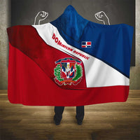 Dominican Republic Flag Hooded Blanket with Map National Coat of Arms Island Silhouette - Wonder Print Shop