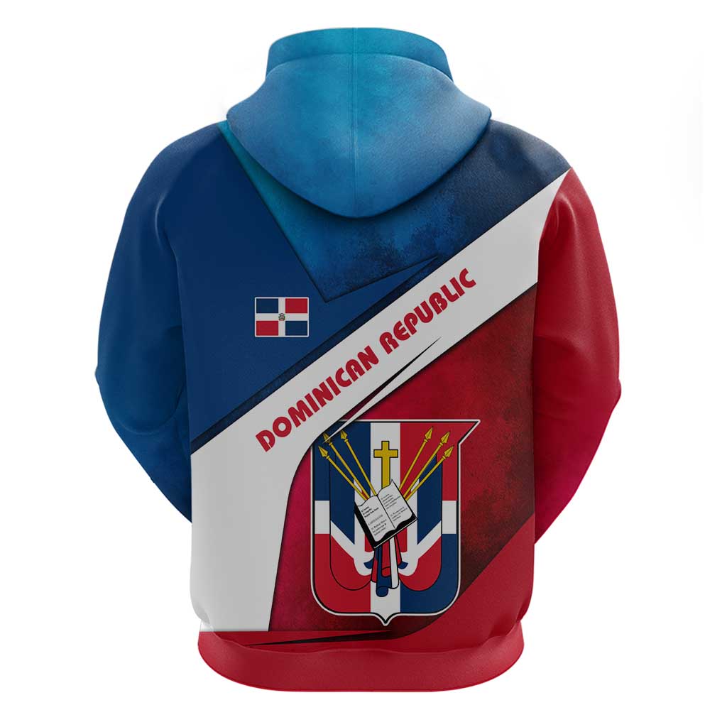 Dominican Republic Flag Hoodie with Map National Coat of Arms Island Silhouette - Wonder Print Shop