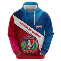 Dominican Republic Flag Hoodie with Map National Coat of Arms Island Silhouette - Wonder Print Shop