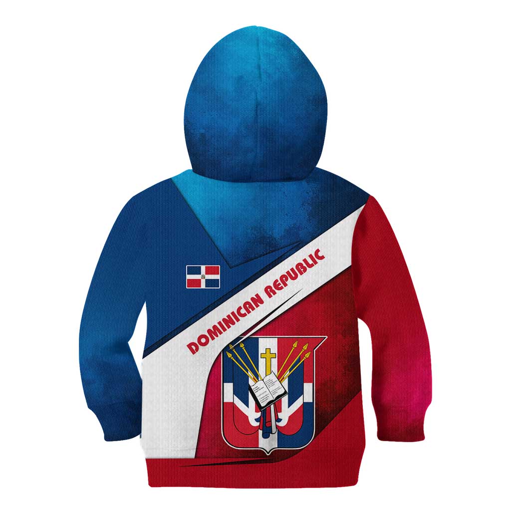 Dominican Republic Flag Kid Hoodie with Map National Coat of Arms Island Silhouette - Wonder Print Shop