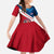 Dominican Republic Flag Kid Short Sleeve Dress with Map National Coat of Arms Island Silhouette - Wonder Print Shop