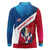 Dominican Republic Flag Long Sleeve Polo Shirt with Map National Coat of Arms Island Silhouette - Wonder Print Shop