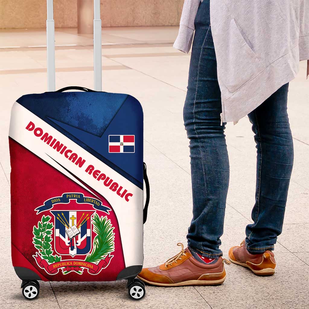 Dominican Republic Flag Luggage Cover with Map National Coat of Arms Island Silhouette - Wonder Print Shop