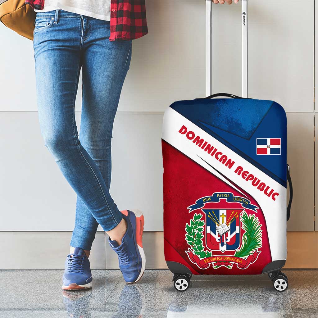 Dominican Republic Flag Luggage Cover with Map National Coat of Arms Island Silhouette - Wonder Print Shop