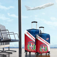 Dominican Republic Flag Luggage Cover with Map National Coat of Arms Island Silhouette - Wonder Print Shop