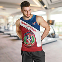 Dominican Republic Flag Men Tank Top with Map National Coat of Arms Island Silhouette - Wonder Print Shop