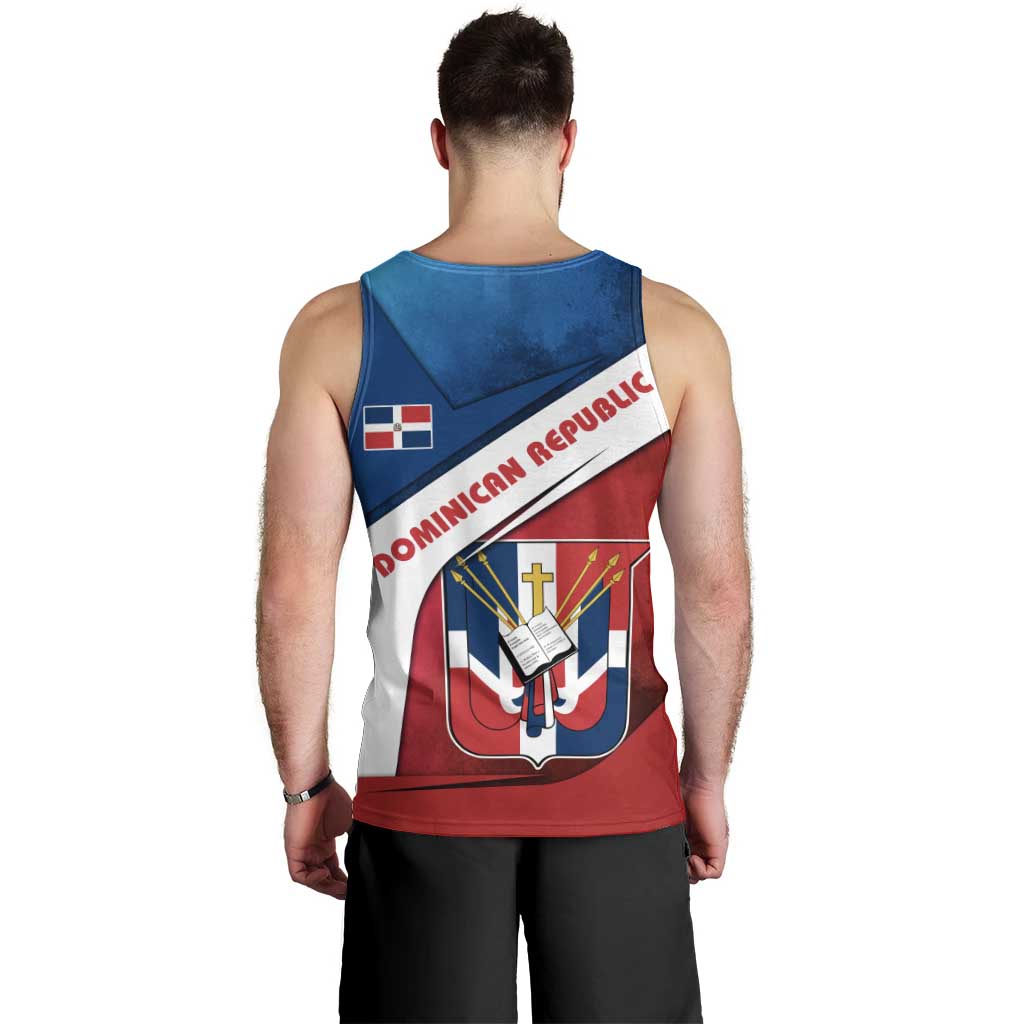 Dominican Republic Flag Men Tank Top with Map National Coat of Arms Island Silhouette - Wonder Print Shop