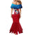 Dominican Republic Flag Mermaid Dress with Map National Coat of Arms Island Silhouette - Wonder Print Shop