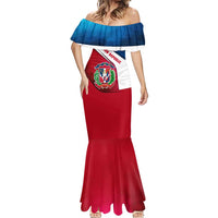 Dominican Republic Flag Mermaid Dress with Map National Coat of Arms Island Silhouette - Wonder Print Shop