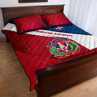 Dominican Republic Flag Quilt Bed Set with Map National Coat of Arms Island Silhouette - Wonder Print Shop