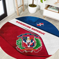 Dominican Republic Flag Round Carpet with Map National Coat of Arms Island Silhouette - Wonder Print Shop